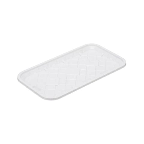 #10S White PET Plastic Meat Tray,  10 3/4" × 5 7/8" × 9/16" - (250/Case)