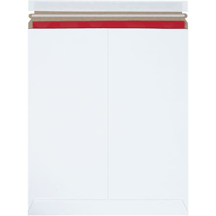 12 3/4 x 15" White Self-Seal Stayflats Plus® Mailers (25 Pack)