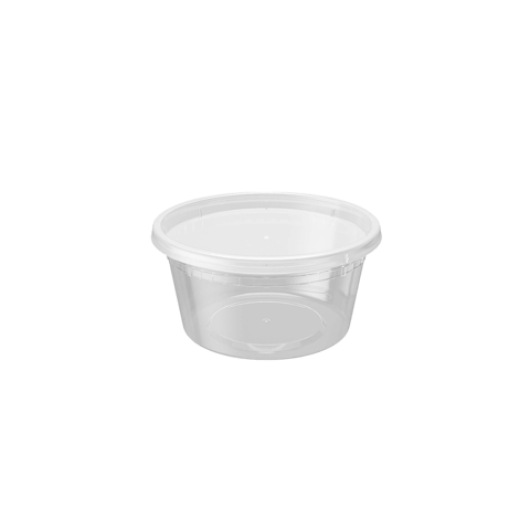 12 oz. Microwavable Heavy weight Clear Plastic Deli Container with Lid - (240/Case)