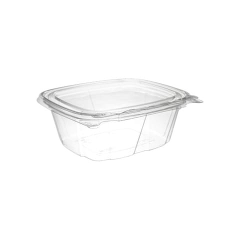 12 oz PET Plastic Tamper-Evident Food Container with Hinged Lid - (200/Case)