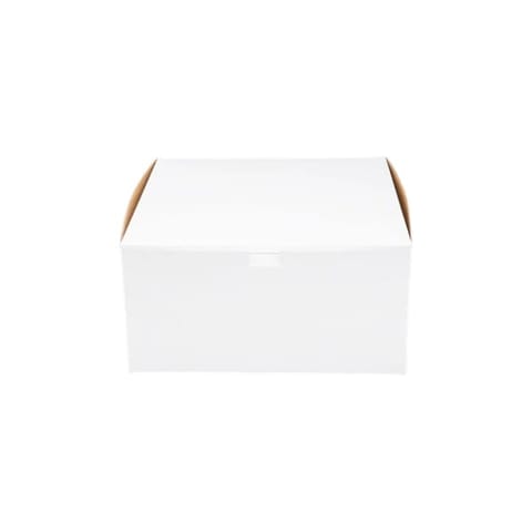 12" x 12" x 6" White Cake / Bakery Box, 1-Piece, Lock Corner - (50/Case) 6126