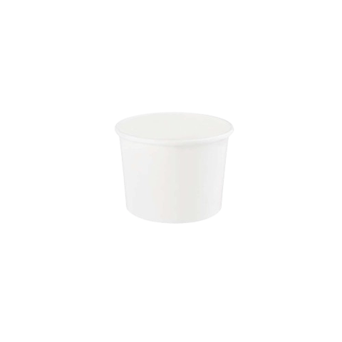 12 oz White Double Poly-Coated Paper Food Cup - (1000/Case)