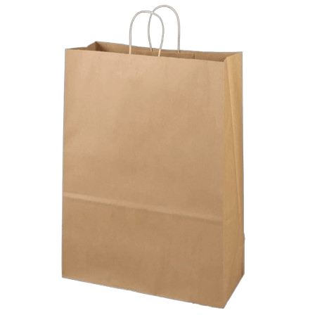 13" x 7" x 17" Natural Kraft Paper Customizable Shopping Bag with Handles - (200/Case)