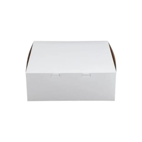14" x 14" x 6" White Cake / Bakery Box, 1-Piece, Lock Corner - (50/Case) 6146