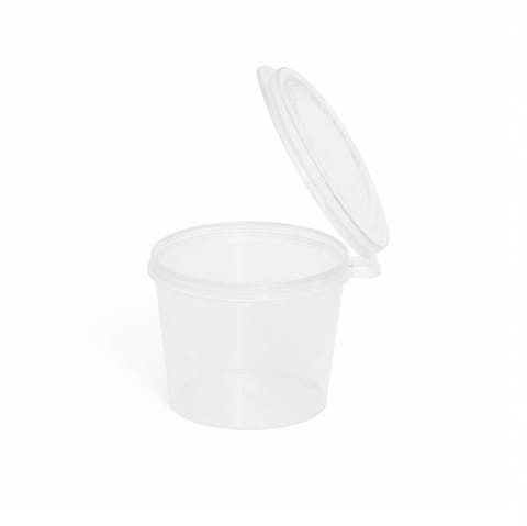 1.5 oz Clear PP Plastic Portion Cup with Hinged Lid - (1000/Case)