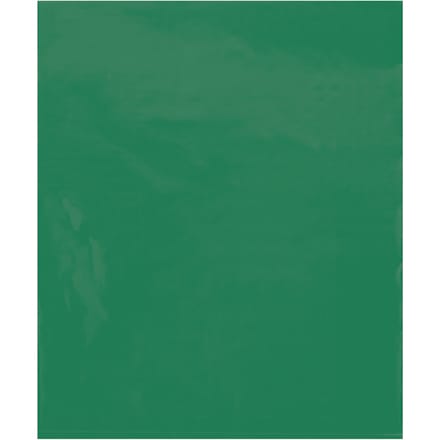 15 x 18" - 2 Mil Green Flat Poly Bags (100 Pack)