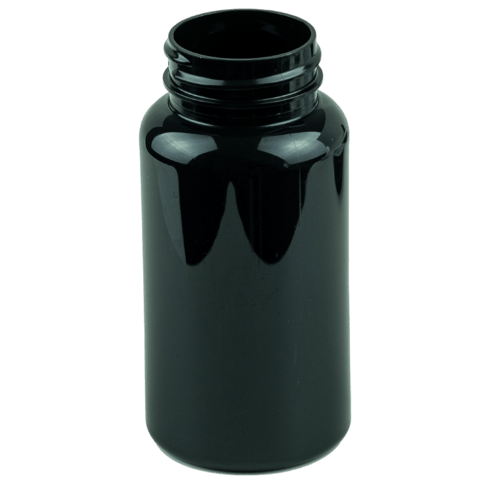150cc Black PET Plastic Packer Bottle 38-400 (400/Case)
