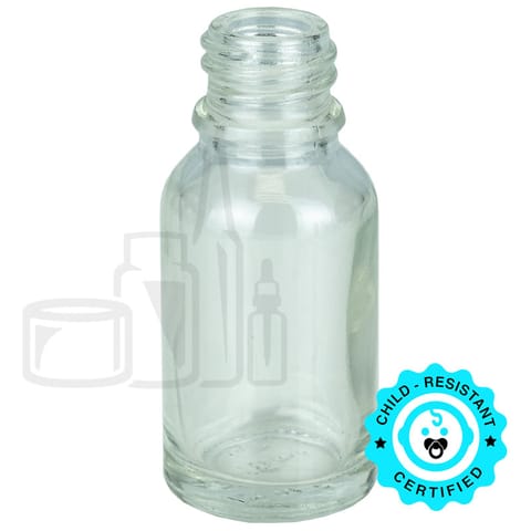 15ml Clear Glass Euro Bottle 18-415 (468/Case)