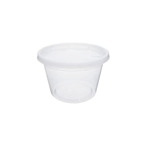 16 oz Clear Round PP Plastic Deli Container with Lid for Meal Prep & Food Storage - (240/Case)
