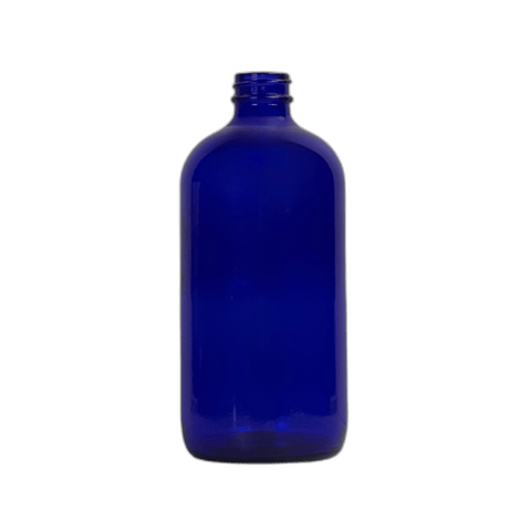 16 oz. Cobalt Blue Boston Round Glass Bottle 28-400 Neck Finish - (12/Case)