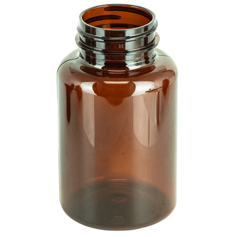 175cc Amber PET Plastic Packer Bottle 38-400 (375/Case)