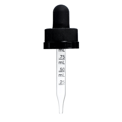 18-400 Black CRC Dropper with 55 mm Graduated Glass Pipette - (1000/Case)
