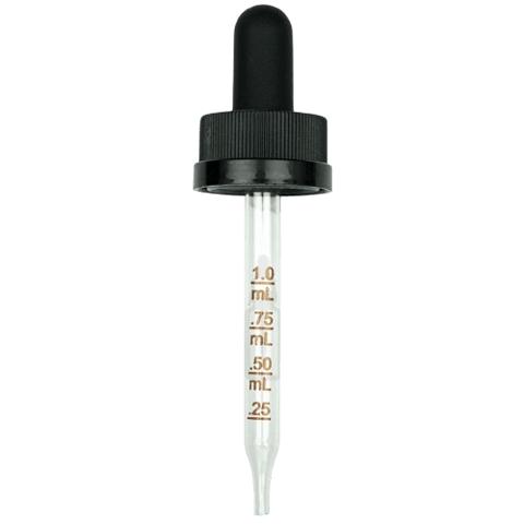 18-400 Black CRC Dropper with 76 mm Graduated Glass Pipette - (1000/Case)