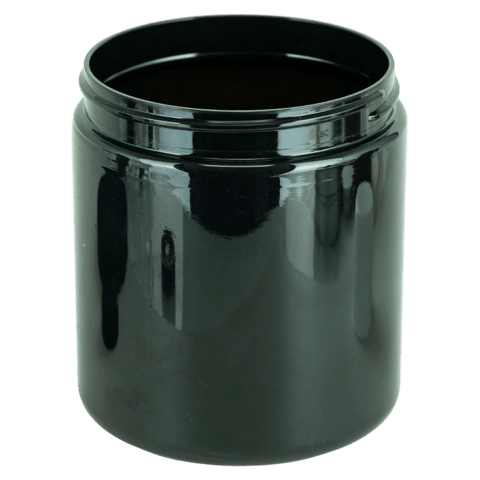 19oz Black PET Plastic SS Jar 89-400 (Tray Packs)