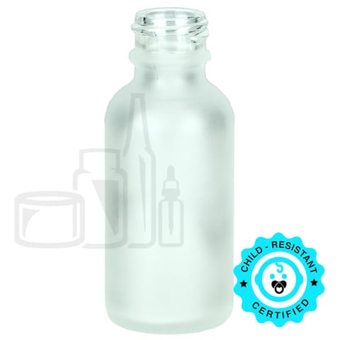 1oz Frosted Glass Boston Round Bottle 20-400 (324/Case)