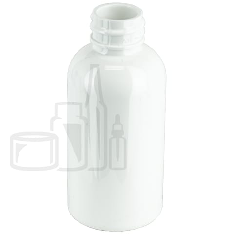 1oz White Boston Round PET Plastic Bottle 20-410 (990/Case)