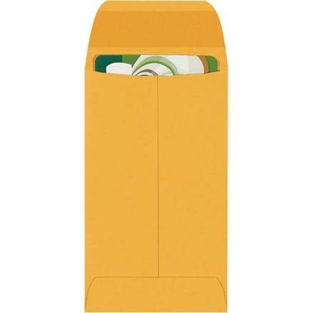 2 1/2 x 4 1/4" Kraft Gummed Envelopes