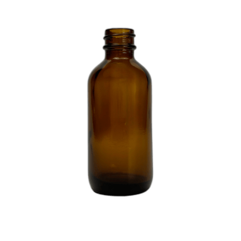 2 oz. (60 ml) Amber Boston Round Glass Bottle 20-400 Neck Finish - (49/Case)