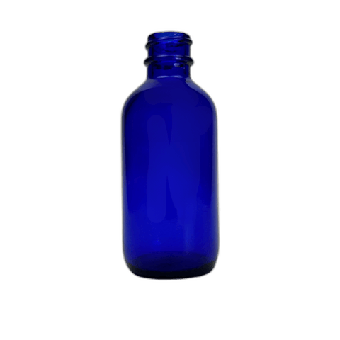 2 oz. (60 ml) Cobalt Blue Boston Round Glass Bottle 20-400 Neck Finish - (49/Case)