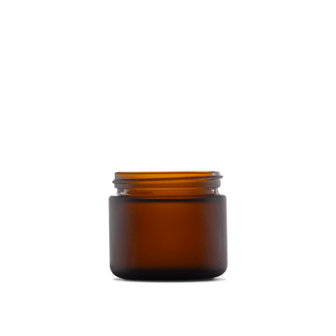 2 oz Amber Frosted Glass Straight-Sided Round Jar 53-400 Neck Finish