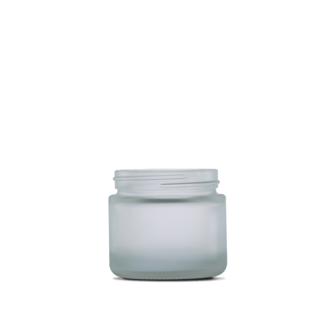 2 oz Clear Frosted Glass Straight-Sided Round Jar 53-400 Neck Finish
