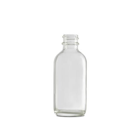 2 oz Clear Glass Boston Round Bottle 20-400 Neck Finish