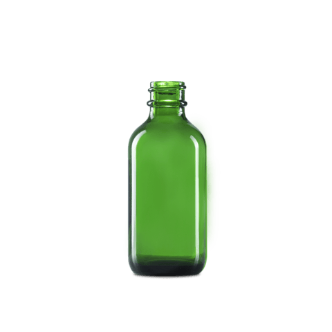 2 oz Green Glass Boston Round Bottle 20-400 Neck Finish