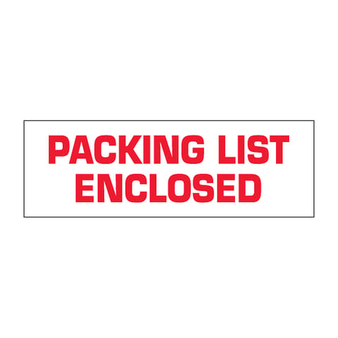 2" x 110 yds. - "Packing List Enclosed" (6 Pack) Messaged Carton Sealing Tape – 2.2 Mil