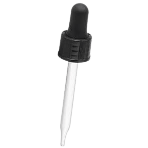 20-410 Black Dropper with 76 mm Glass Pipette (Fits 1 oz Boston Round Bottle) - 1000/Case