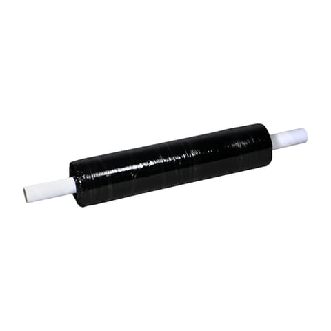 20" x 80 Gauge x 1000' Black Extended Core Opaque Stretch Film