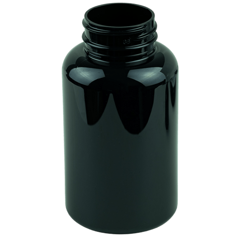200cc Black PET Plastic Packer Bottle 38-400 (260/Case)