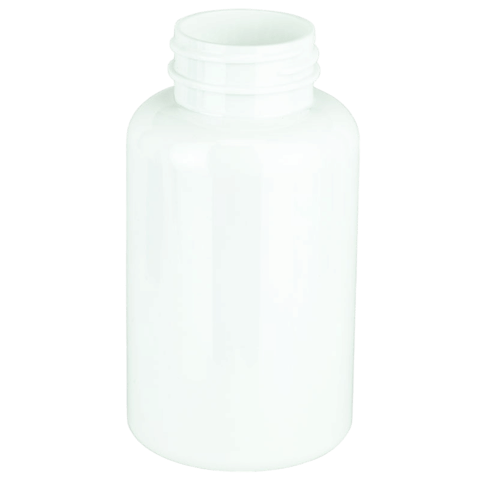 200cc White PET Plastic Packer Bottle 38-400 (360/Case)