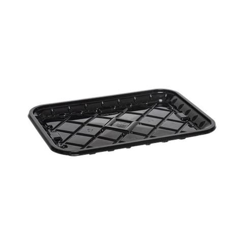 #20S Black PET Plastic Meat Tray, 8 9/16" × 6 5/8" × 13/16" - (250/Case)
