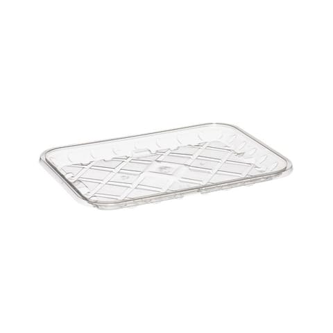 #20S Clear PET Plastic Meat Tray, 8 9/16" × 6 5/8" × 13/16" - (250/Case)