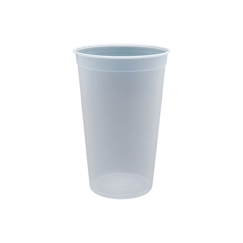 22 oz Clear PP Plastic Injection Cold Cups 90mm - (500/Case)