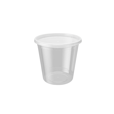 24 oz. Microwavable Heavy weight Clear Plastic Deli Container with Lid - (240/Case)