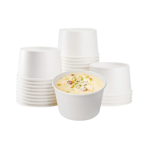 28 oz. White Paper Soup Containers - (600/Case)