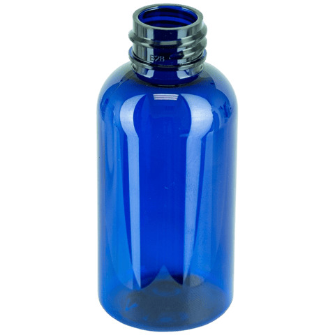 2oz Blue Boston Round PET Plastic Bottle 20-410 (1120/Case)