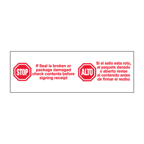 3" x 110 yds. - "Stop / Alto" Messaged Carton Sealing Tape – 2.2 Mil