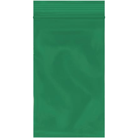 3 x 5" - 2 Mil Green Reclosable Poly Bags