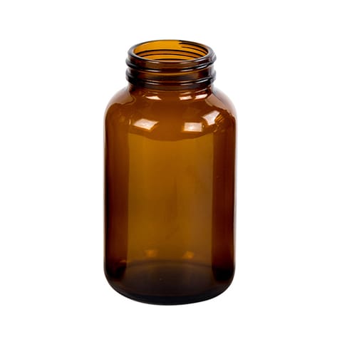 300 cc Amber Glass Wide Mouth Packer Bottle with 53-400 Neck Finish - (108/Case)