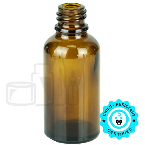 30ml Amber Glass Euro Round Bottle 18-415 (330/Case)