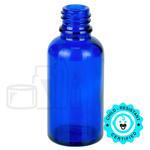 30ml Cobalt Blue Glass Euro Round Bottle 18-415 (330/Case)