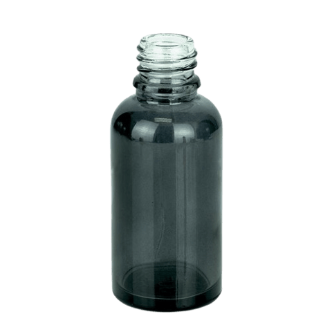 30ml Euro Flint glass bottle with Glossy Translucent Black coating 18-DIN - (180/Case)