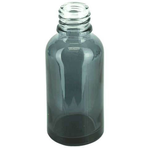 30ml Transparent Black Glass Euro Round Bottle 18-415 (330/Case)