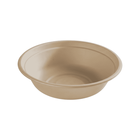 32 oz. PFAS Free Compostable Sugarcane Bagasse Bowls - (500/Case)
