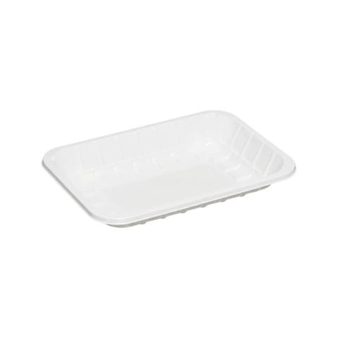 #3PP White PET Plastic Meat Tray, 9" × 6 9/16" × 1 5/16" - (200/Case)