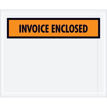 4 1/2 x 5 1/2" Orange "Invoice Enclosed" Envelopes