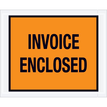 4 1/2 x 5 1/2" Orange "Invoice Enclosed" Envelopes