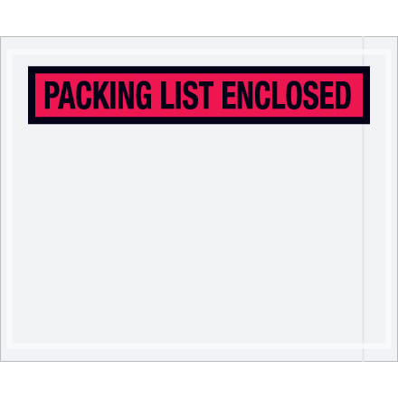 4 1/2 x 5 1/2" Red "Packing List Enclosed" Envelopes